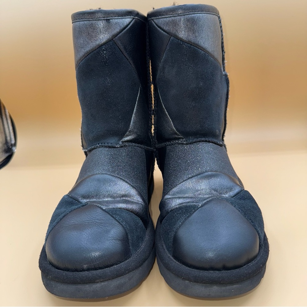 Ugg Classic Short Glitter Patchwork Black And Sil… - image 4